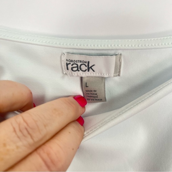 Nordstrom Rack Athletic Performance Material 3/4 Sleeves White Shirt Sz Large - Picture 4 of 7